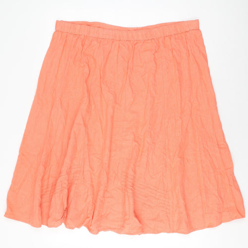 Damart Women's Orange Plus Size Skirt Elastic Waist