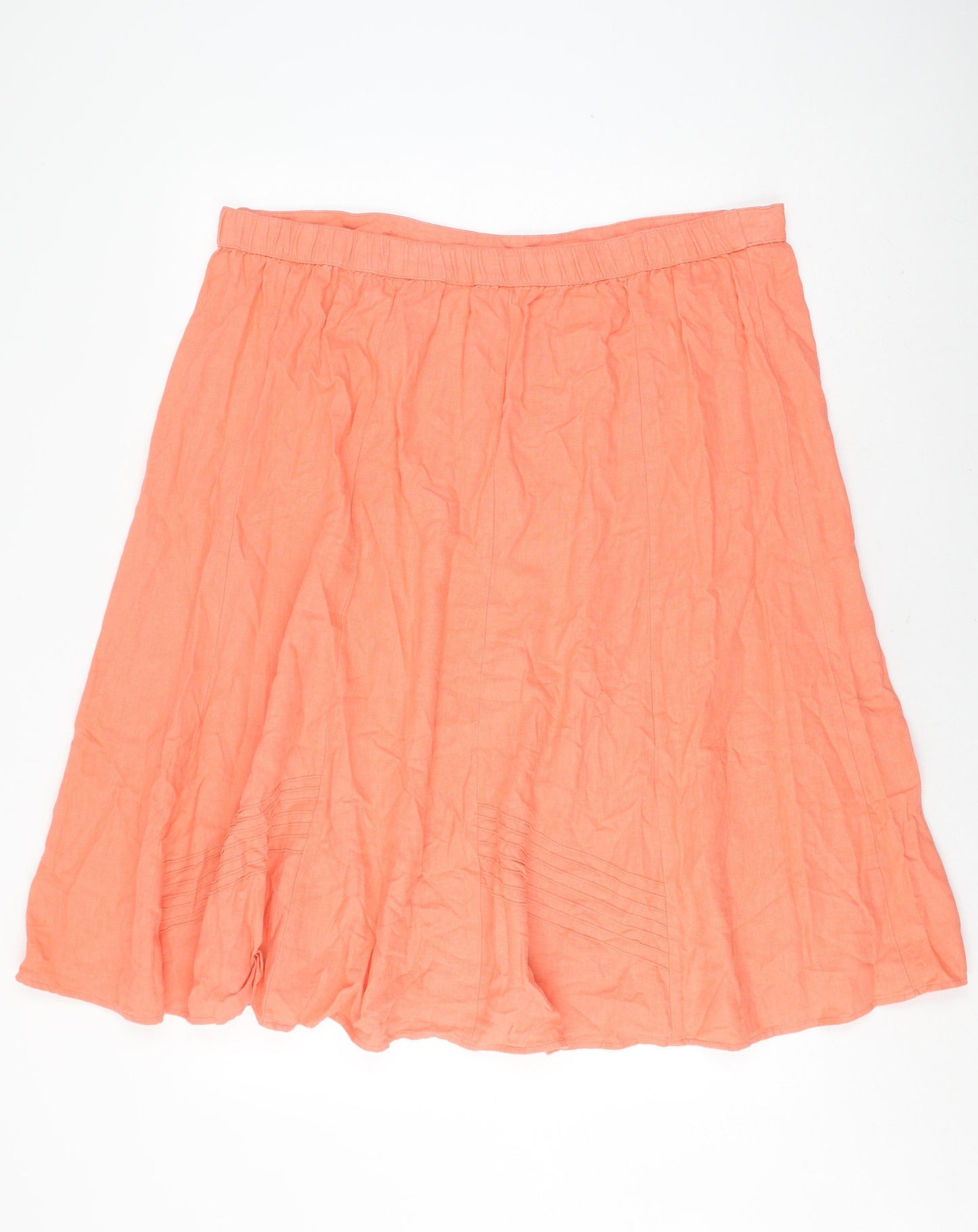 Damart Women's Orange Plus Size Skirt Elastic Waist