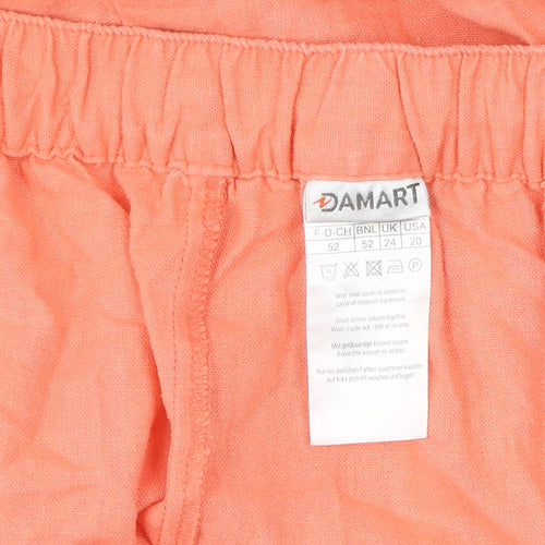Damart Women's Orange Plus Size Skirt Elastic Waist