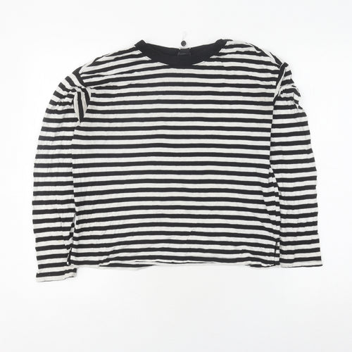 Monki Women's Black White Striped XS T-Shirt, Casual