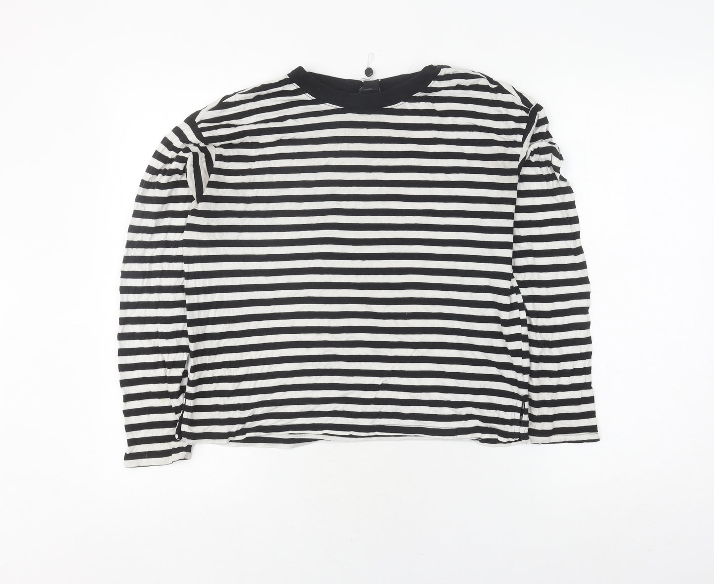 Monki Women's Black White Striped XS T-Shirt, Casual