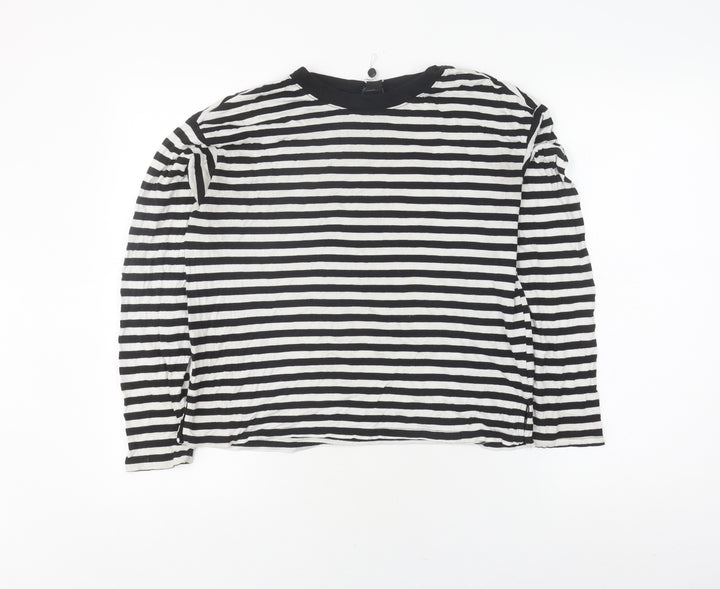 Monki Women's Black White Striped XS T-Shirt, Casual