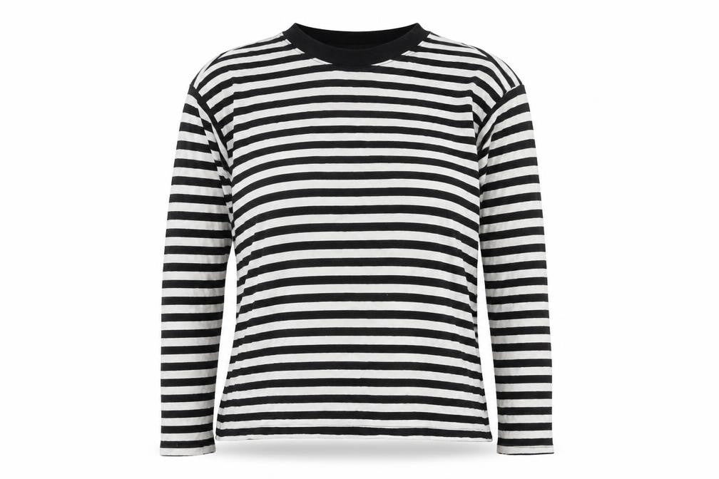 Monki Women's Black White Striped XS T-Shirt, Casual