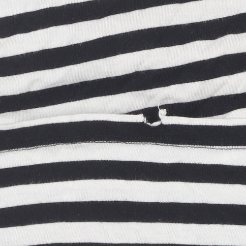 Monki Women's Black White Striped XS T-Shirt, Casual
