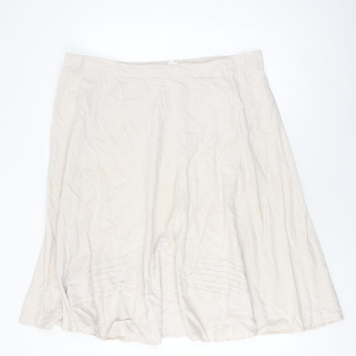 Damart Women Ivory Plus Size Elastic Waist Skirt