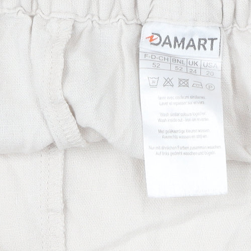 Damart Women Ivory Plus Size Elastic Waist Skirt