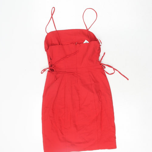 Zara Women's Red XS Slip Dress with Ruffles