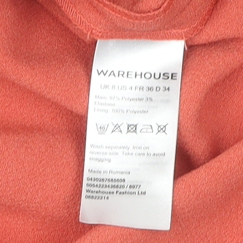 Warehouse Women's Red Sheath Dress Size 8