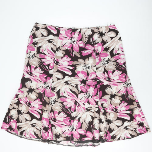 M&Co Women's Multicoloured Floral Skirt Size 22 Plus