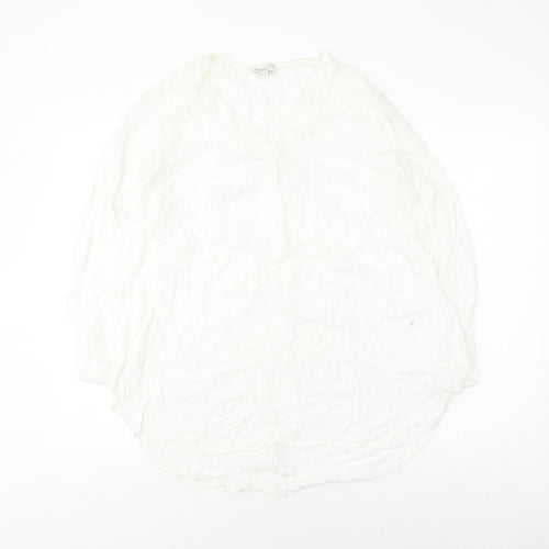 Apricot Women's White Cotton V-Neck Blouse Medium