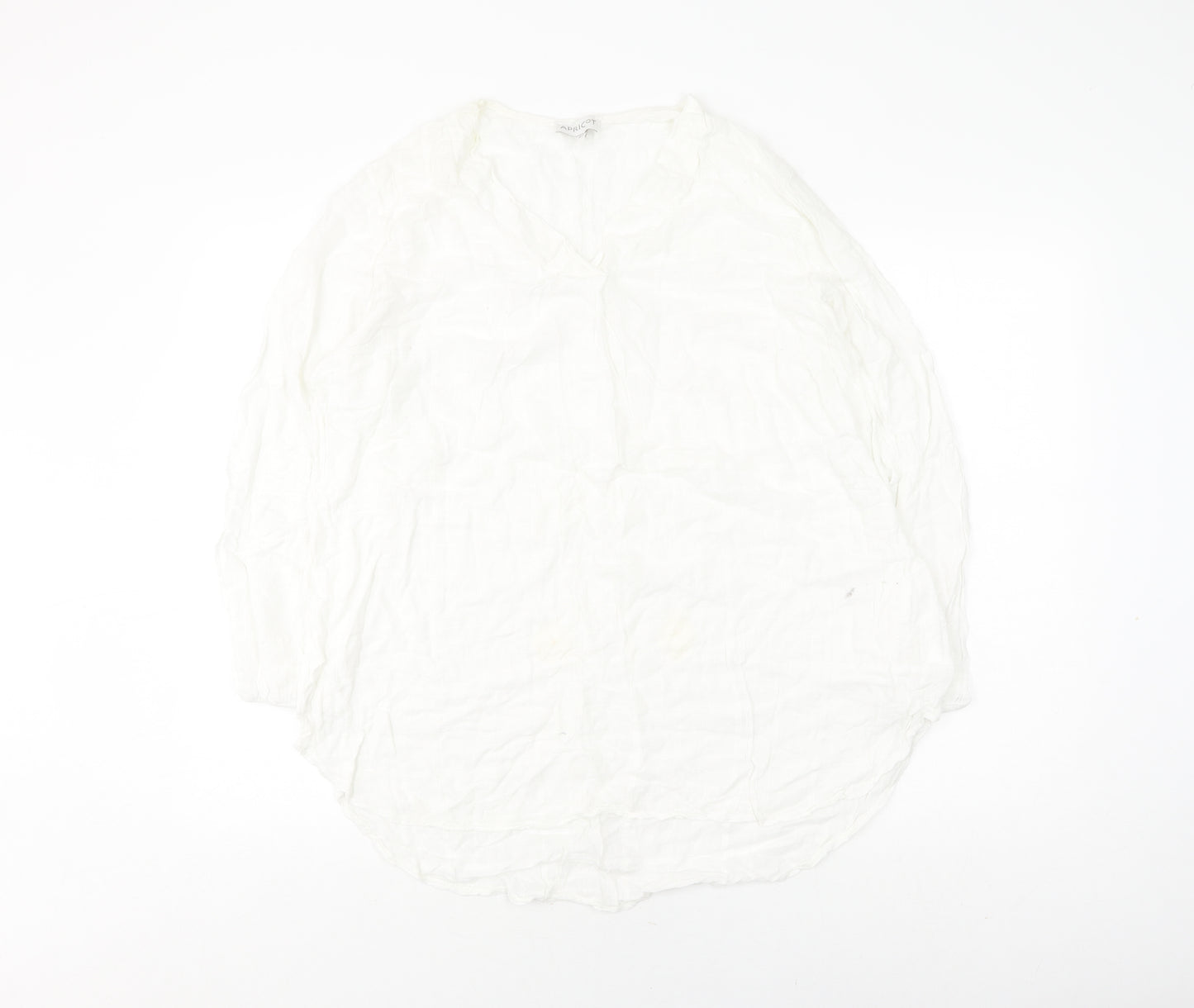 Apricot Women's White Cotton V-Neck Blouse Medium