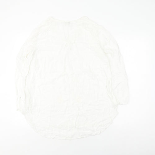 Apricot Women's White Cotton V-Neck Blouse Medium