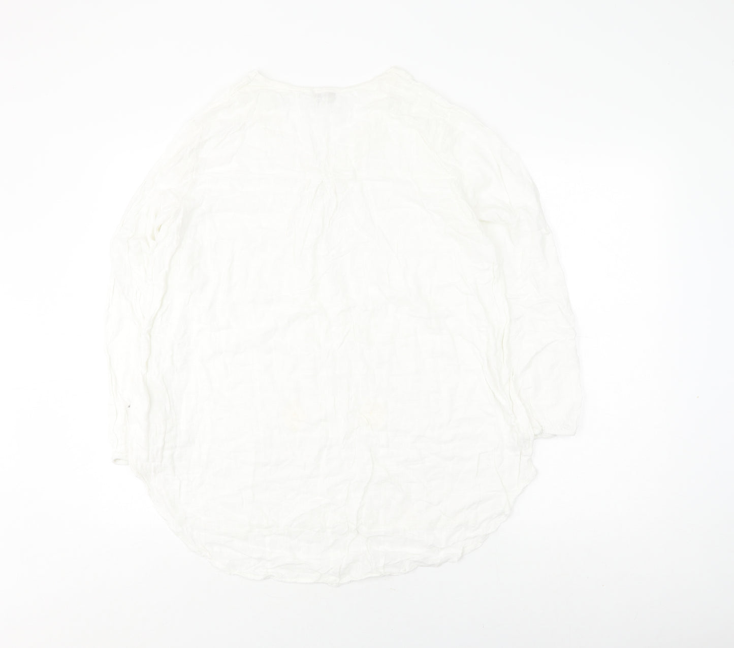 Apricot Women's White Cotton V-Neck Blouse Medium