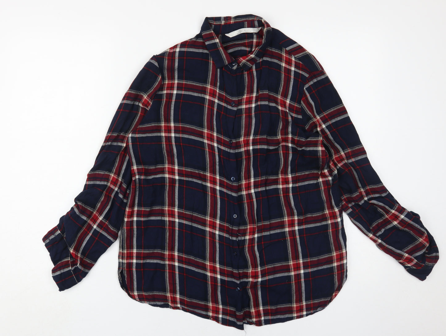 Zara Women’s Multicoloured Plaid Button-Up Shirt Size 14