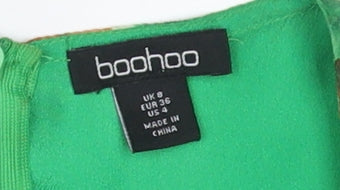 Boohoo Women's Green Floral Maxi Dress, Size 8