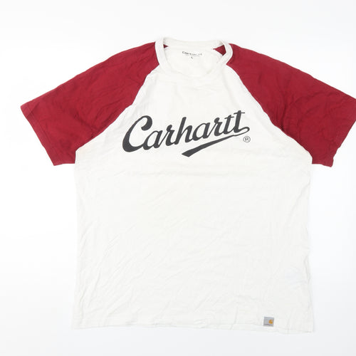 Carhartt Men's Colourblock T-Shirt L Cotton Logo