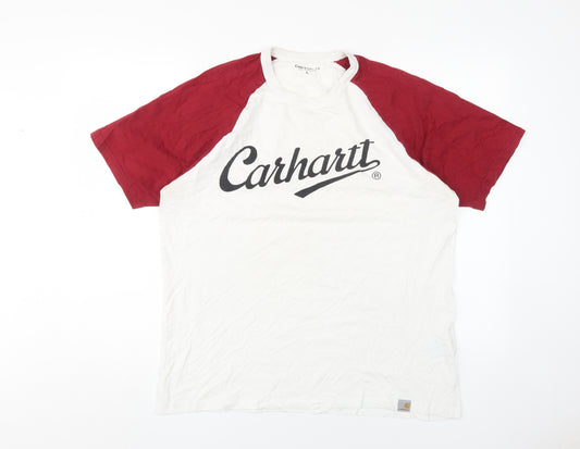 Carhartt Men's Colourblock T-Shirt L Cotton Logo