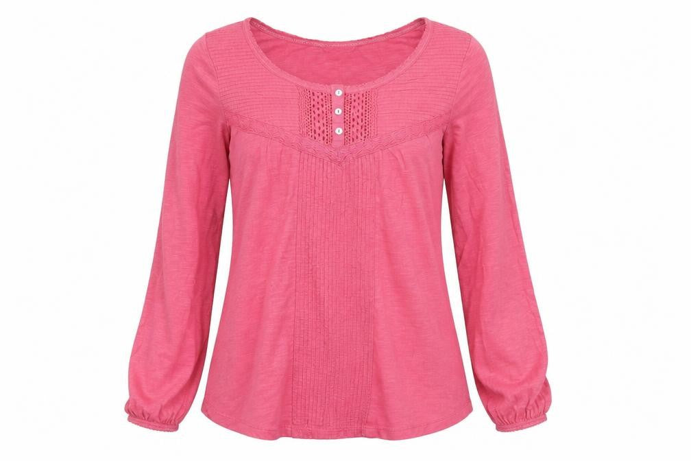 Front view of Monsoon Women's Pink Basic Blouse, size 8