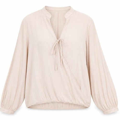Topshop Women’s Beige Wrap Blouse, Size 6, Casual Chic