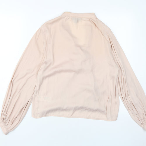 Topshop Women’s Beige Wrap Blouse, Size 6, Casual Chic