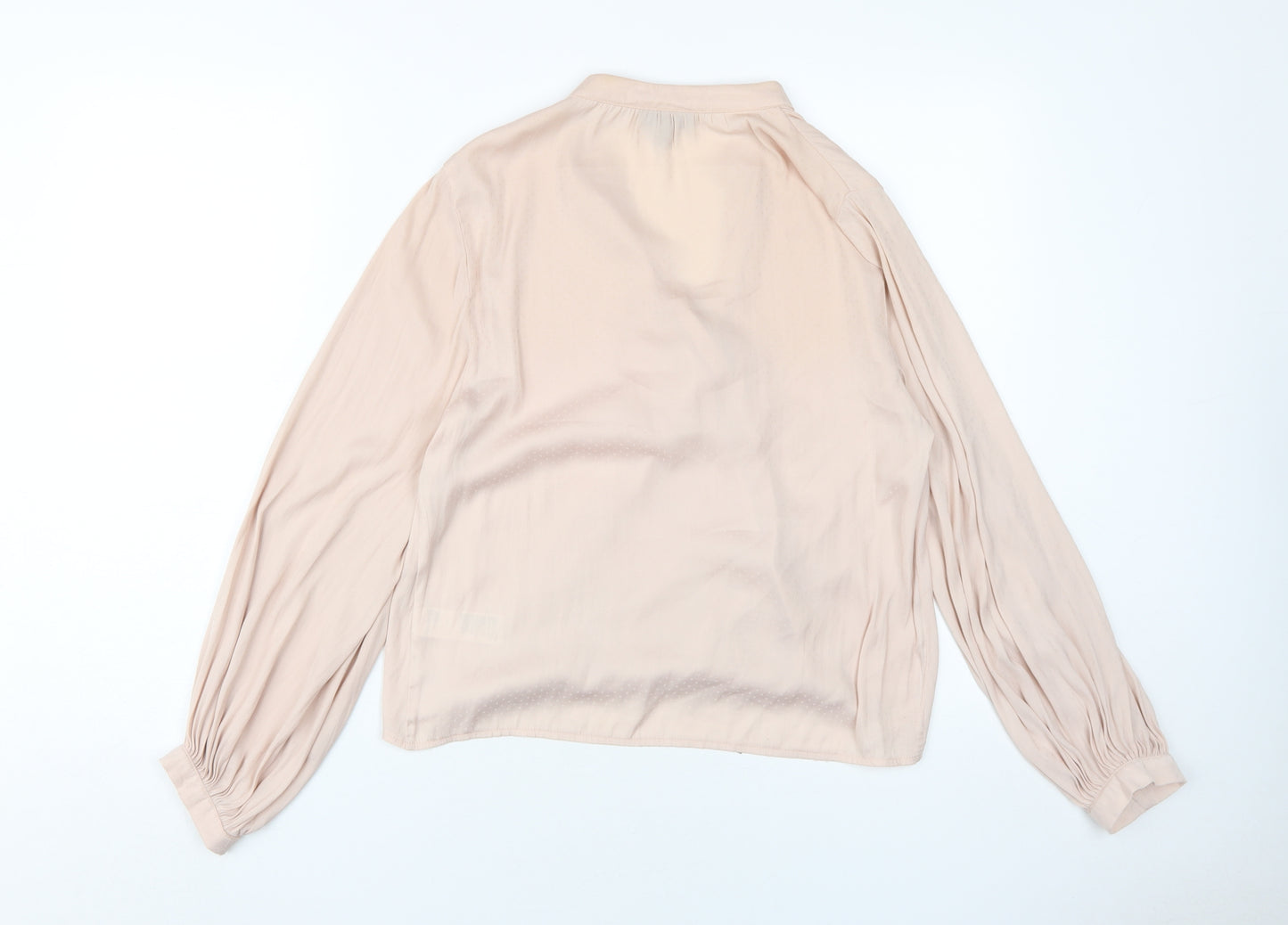 Topshop Women’s Beige Wrap Blouse, Size 6, Casual Chic