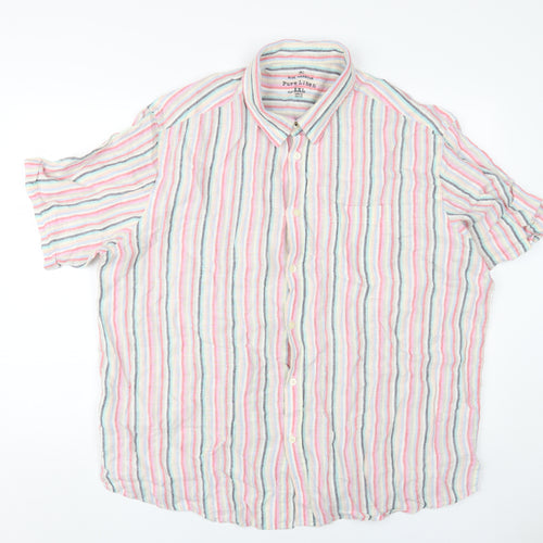 Marks and Spencer Men's Multicoloured Linen Shirt