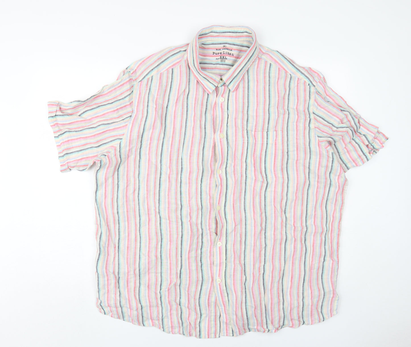 Marks and Spencer Men's Multicoloured Linen Shirt