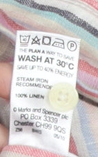 Marks and Spencer Men's Multicoloured Linen Shirt