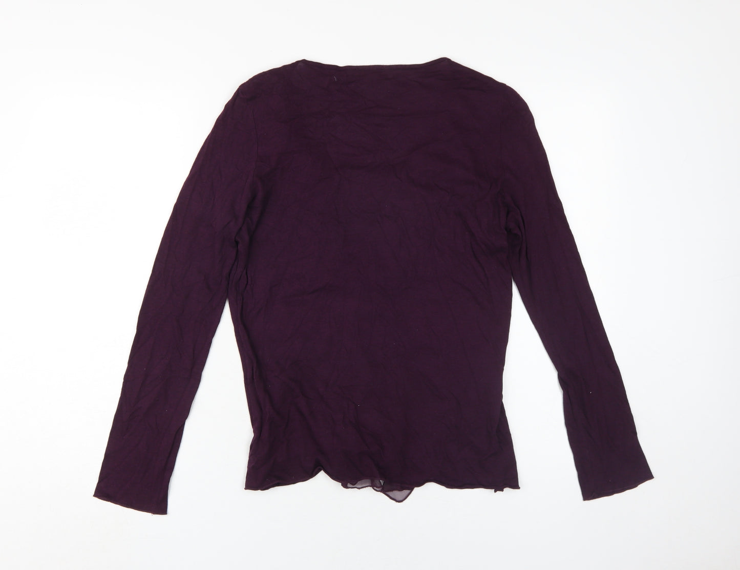Marks & Spencer Purple Wrap Blouse 14 Women's Long Sleeve