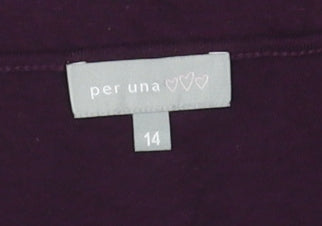 Marks & Spencer Purple Wrap Blouse 14 Women's Long Sleeve