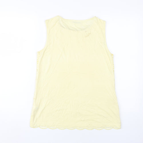 Oasis Women's Yellow Beaded Tank Top Size 8