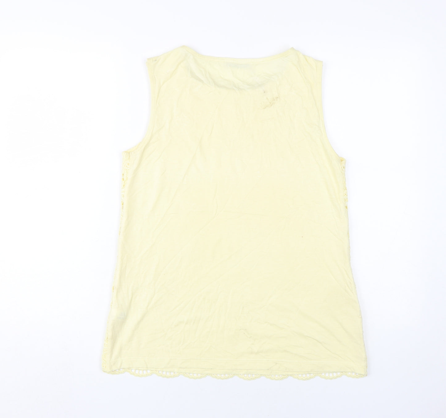Oasis Women's Yellow Beaded Tank Top Size 8