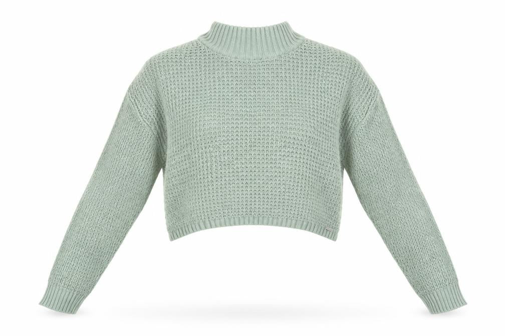 Front view of Hollister Women's Green Knit jumper S
