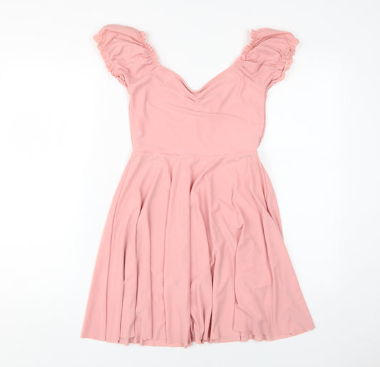 H&M Women's Pink A-Line Short Dress Size 10