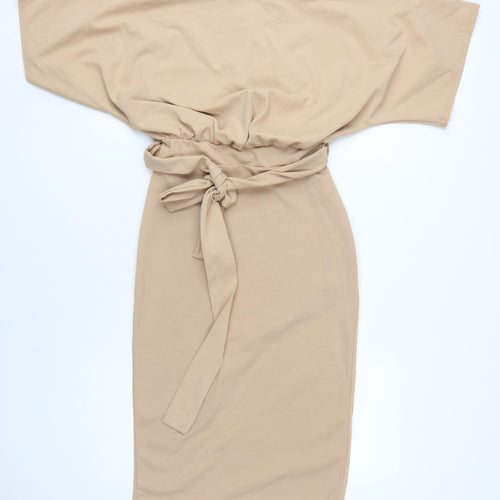 Pink Boutique Women's Beige Belted Dress, Size 10