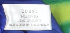 Coast Blue Silk Floral Strapless Sheath Dress 10