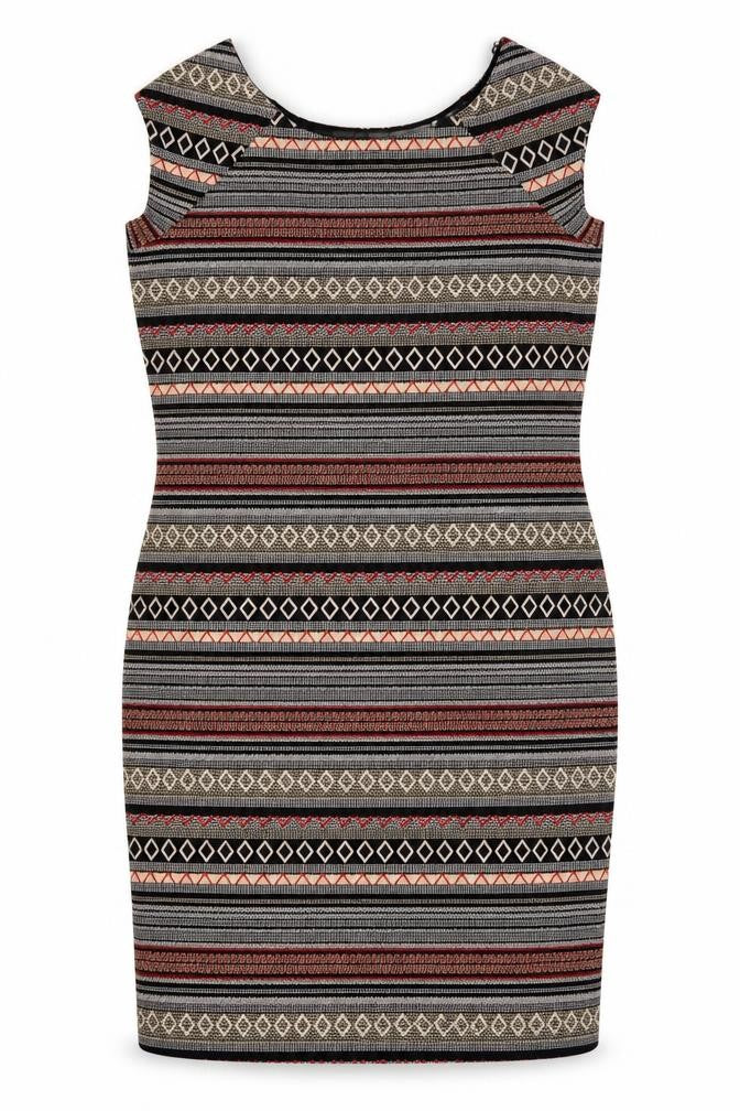 Front view of Next women’s multicoloured bodycon dress, size UK 20