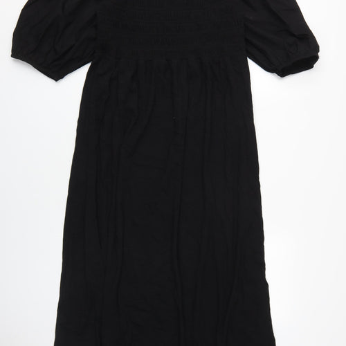Next Women's Black Off the Shoulder Midi Dress - Size 16