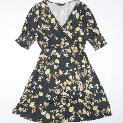 French Connection Women's Floral Wrap Dress XL Multicolour
