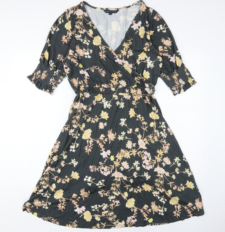 French Connection Women's Floral Wrap Dress XL Multicolour