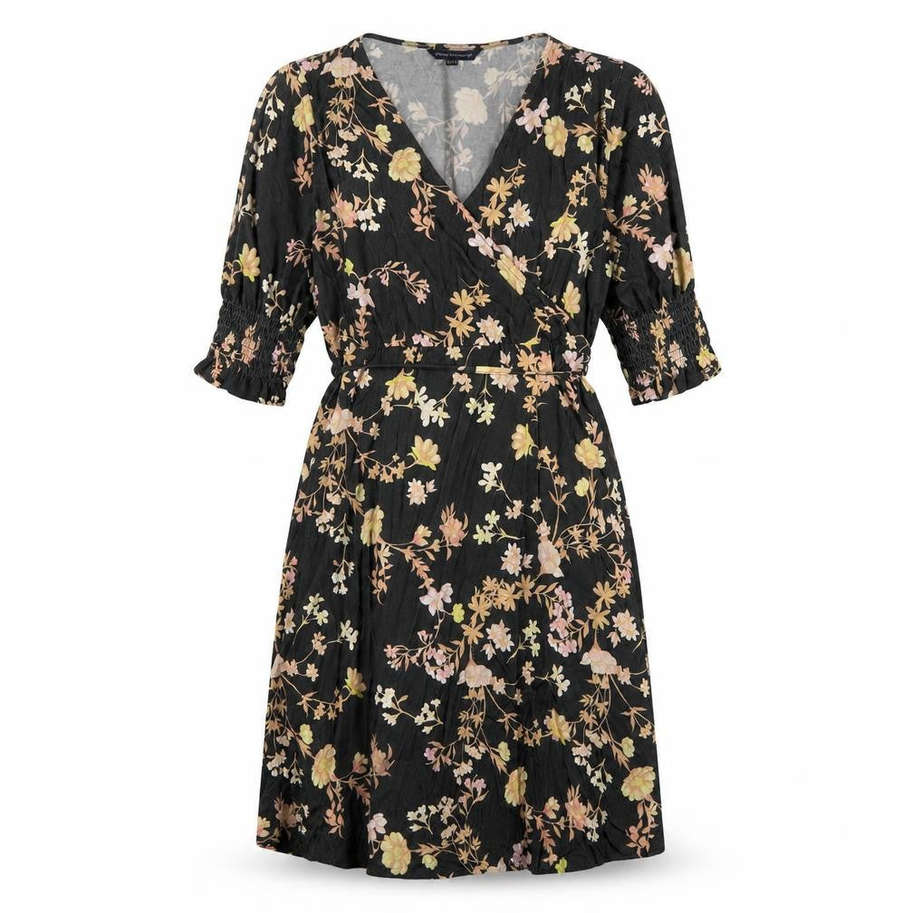 Front view of French Connection Women's Floral Wrap Dress XL Multicolour