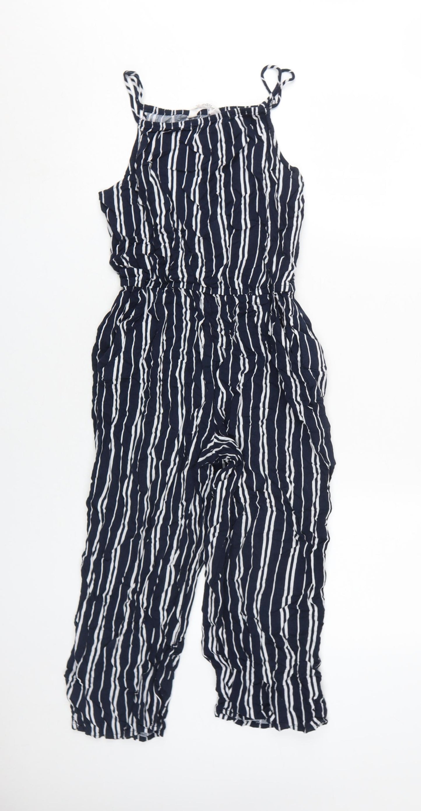 H&M Girls Multicoloured Striped Jumpsuit, 12-13 Years, Viscose