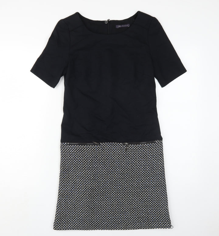 Marks and Spencer Black Knee Length Shift Dress UK 8