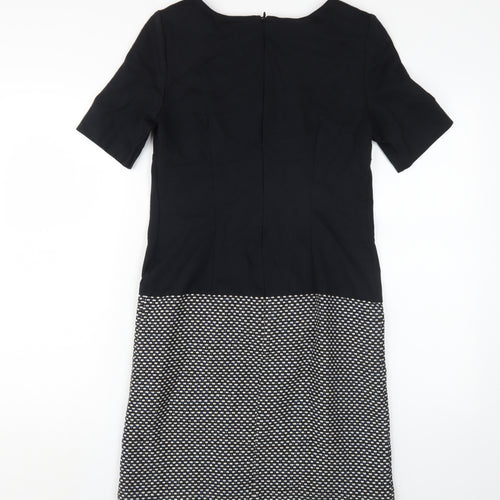 Marks and Spencer Black Knee Length Shift Dress UK 8