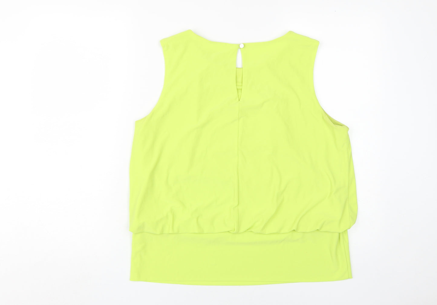 Roman Women's Yellow Sleeveless Round Neck Top