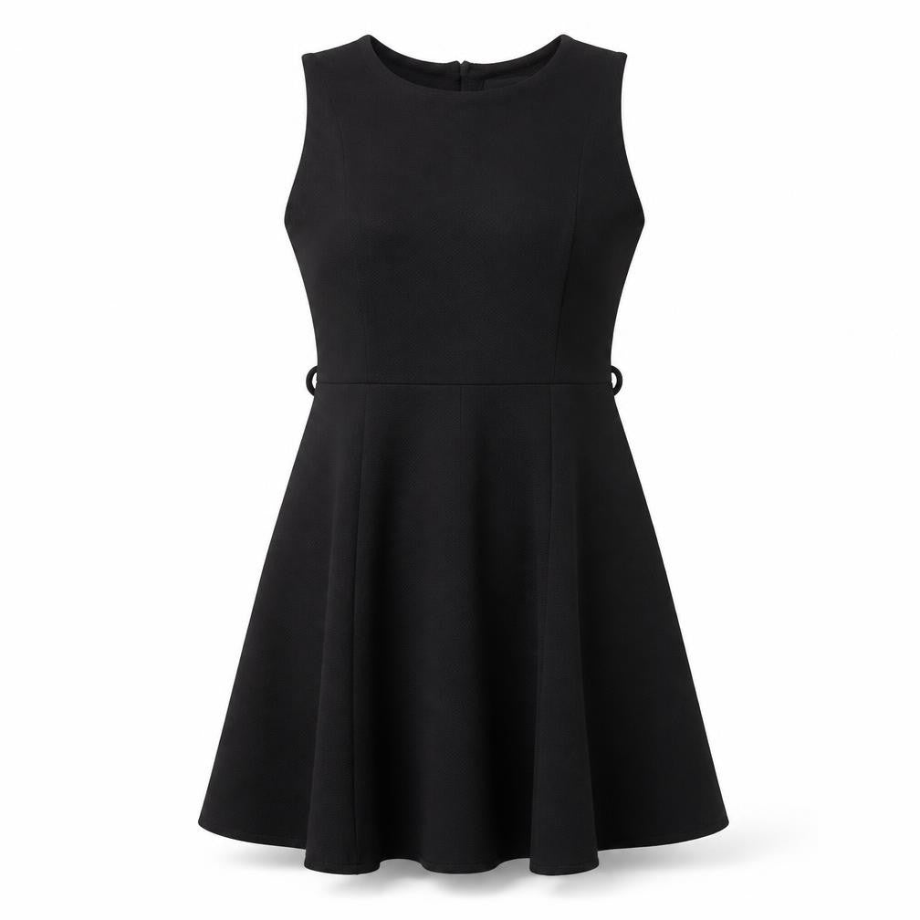 Front view of NUNA LIE Women's Black Sleeveless Dress M