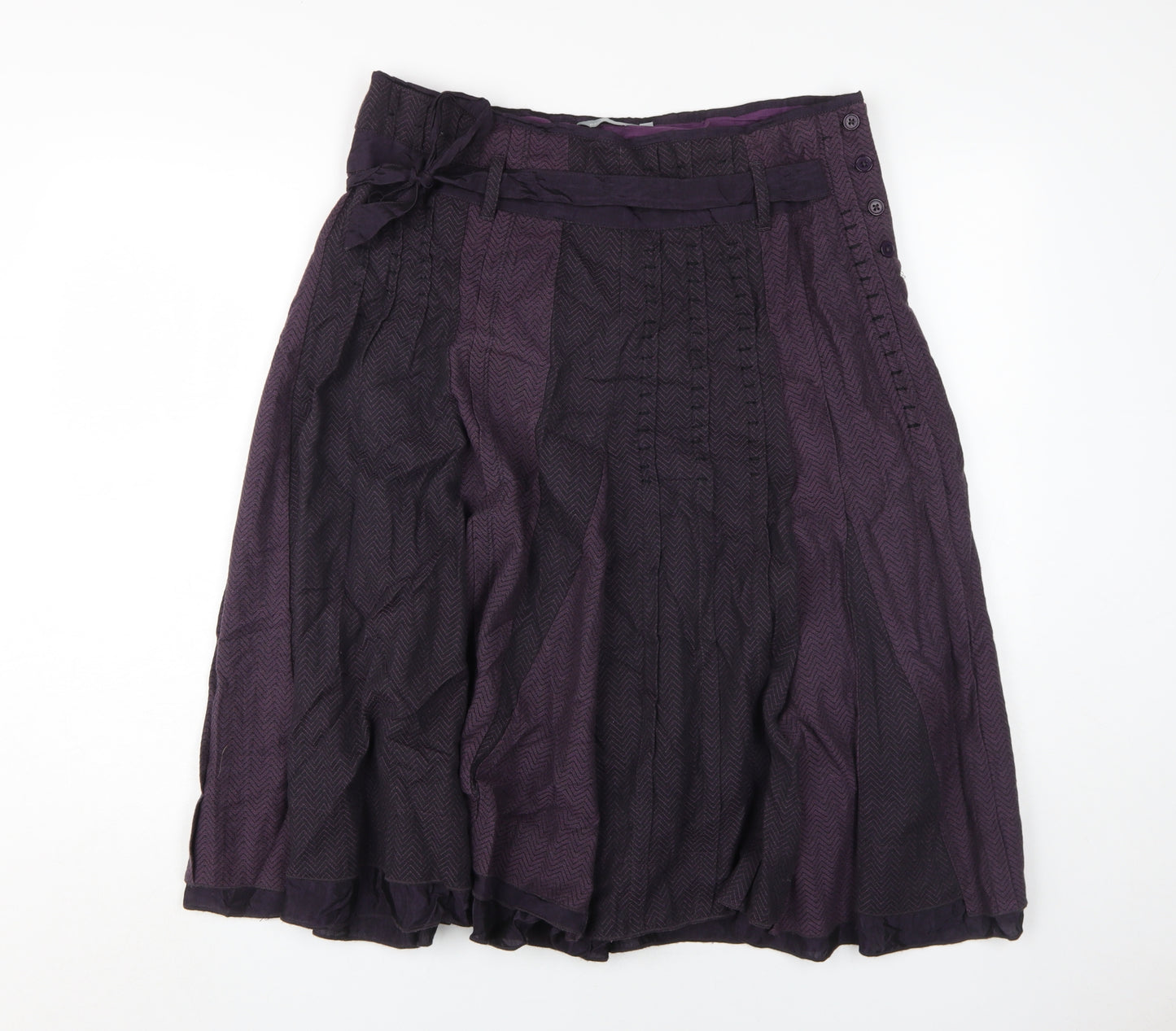 Per Una Women's Purple Herringbone Skirt Size 14
