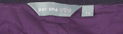 Per Una Women's Purple Herringbone Skirt Size 14