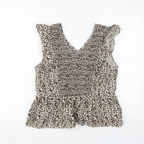 Dorothy Perkins Women's V-Neck Animal Print Blouse Size 16