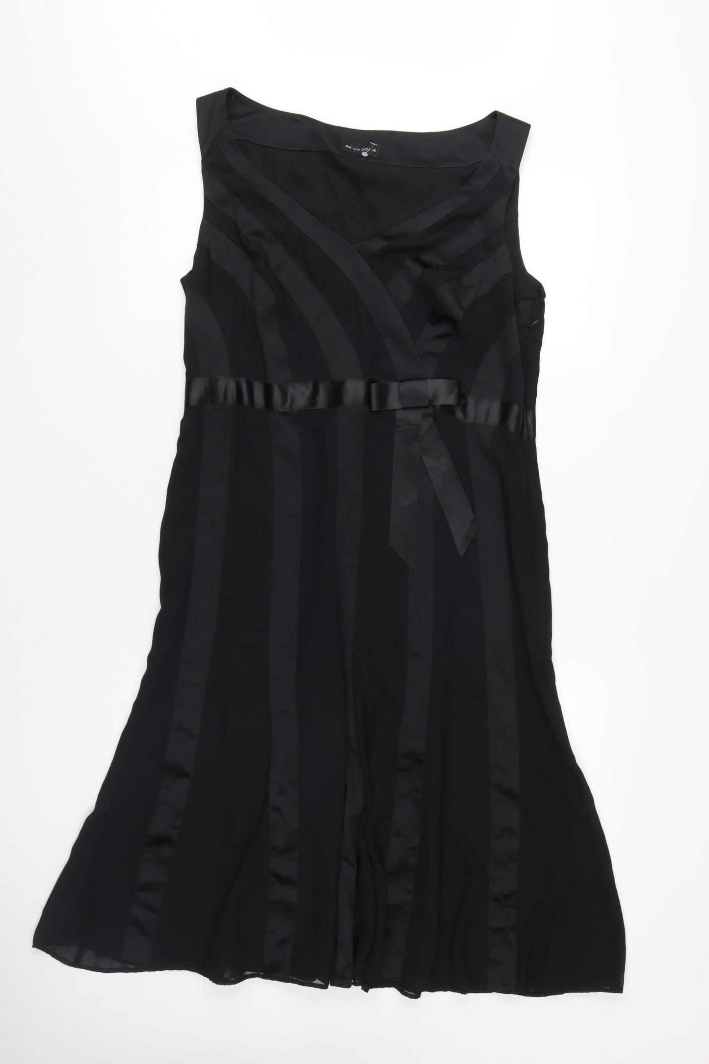 Per Una Black A-Line Dress Size 16 Women